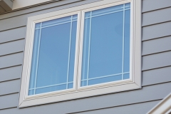 Exterior windows with border geometric decal