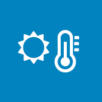 Sun and temperature guage icon