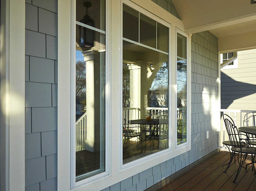 Exterior photo of windows installed on a house