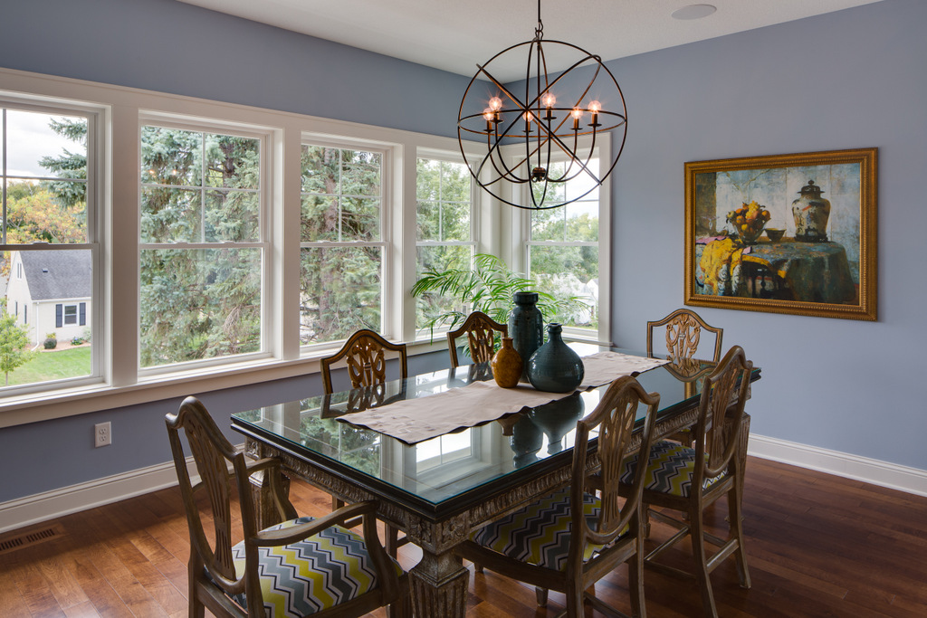 Dining room with large window