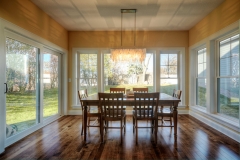 Finished window installation in a dining room