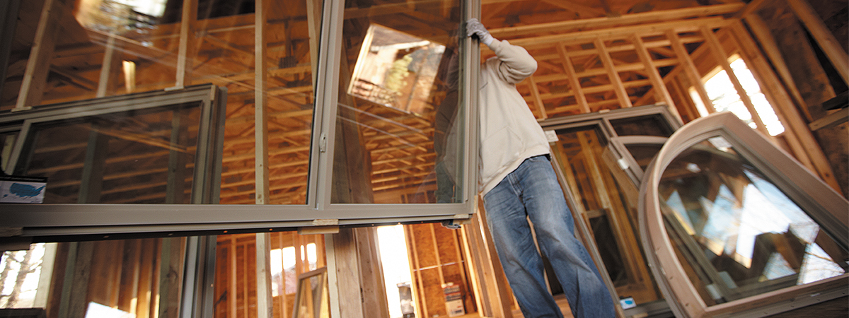 Installing a window in a new construction home