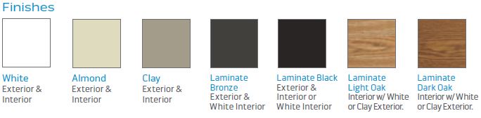 Color pallet for Available Finishes